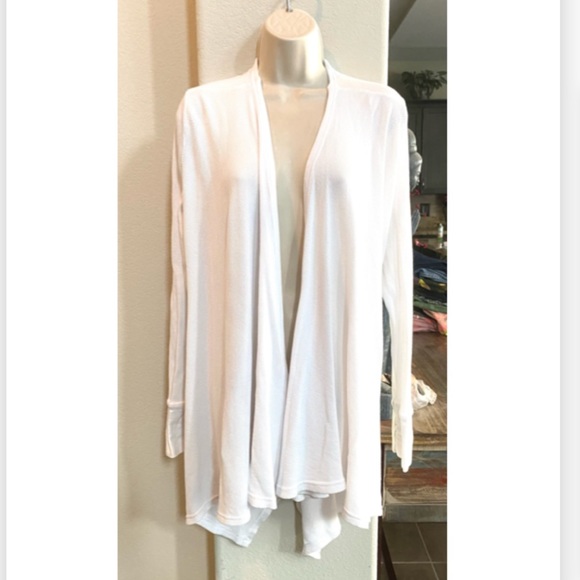Like new Allen Allen white long cardigan. Sz M - Picture 1 of 4